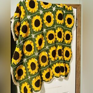 Crochet sunflower blanket